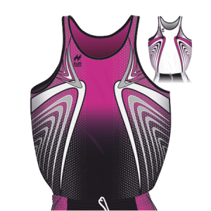 Canotta gara Uomo da Running traspirante Hi-Performance. Disegno A231 colore Fucsia-Nero-Grigio-Bianco e in miniatura Bianco-Fucsia-Blu.